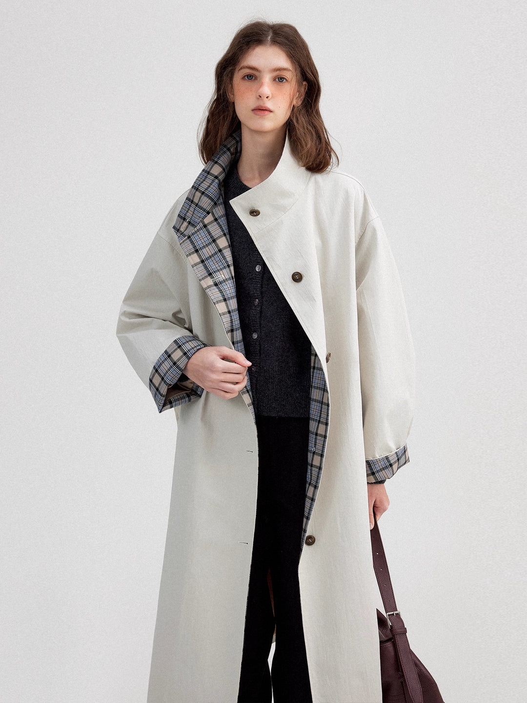 Classic Long Trench Coat in Cotton Blend