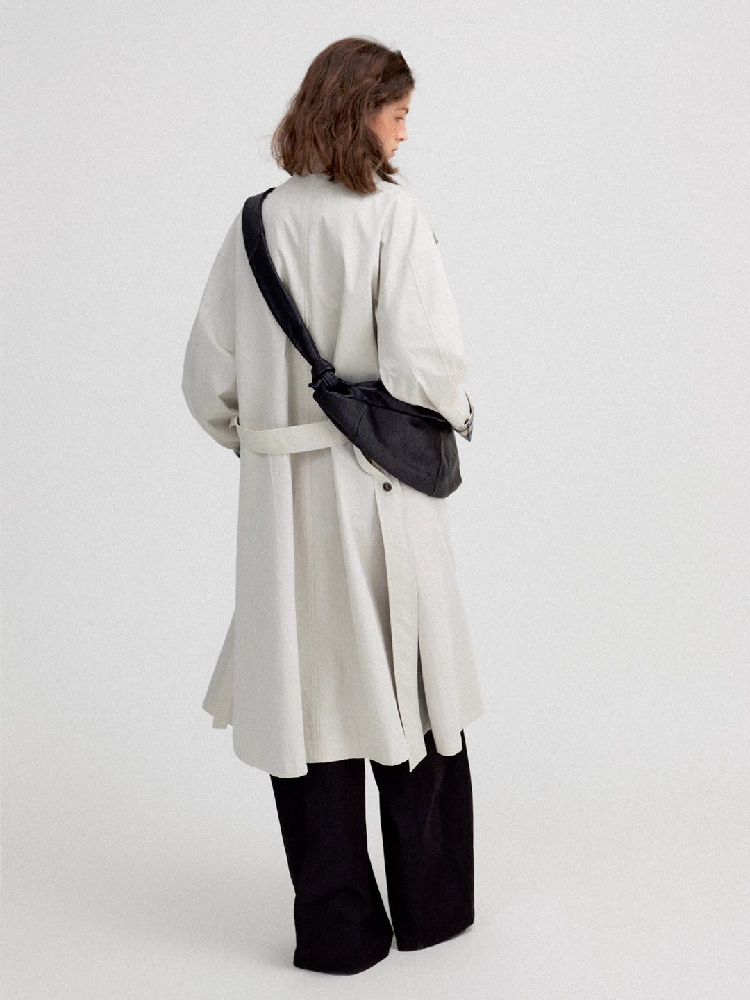 Classic Long Trench Coat in Cotton Blend