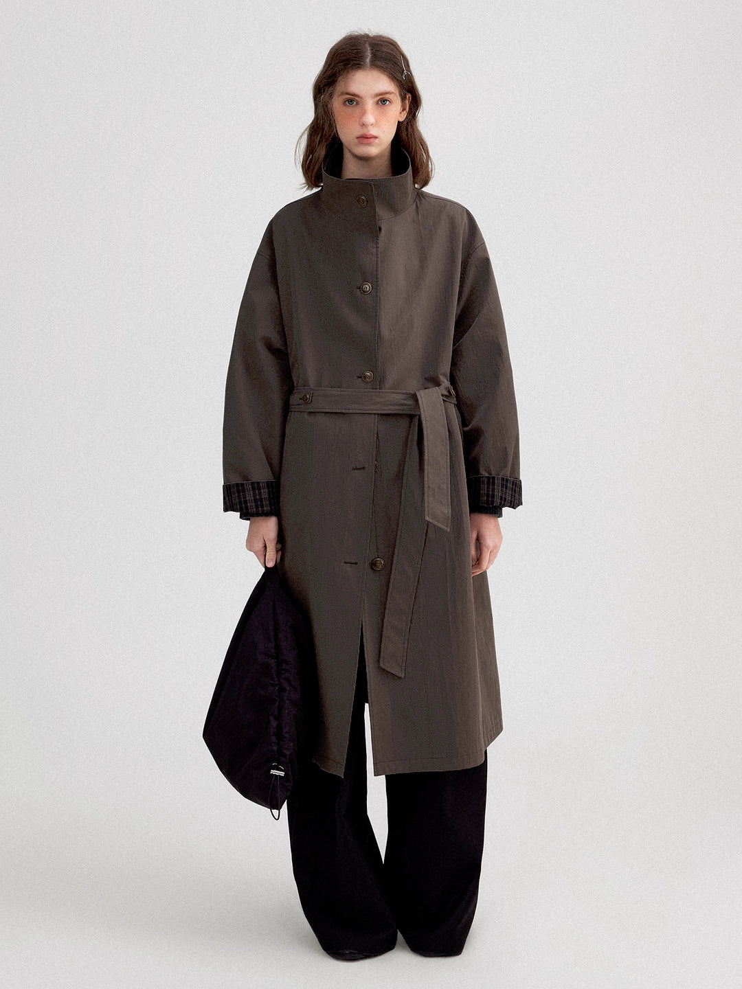 Classic Long Trench Coat in Cotton Blend