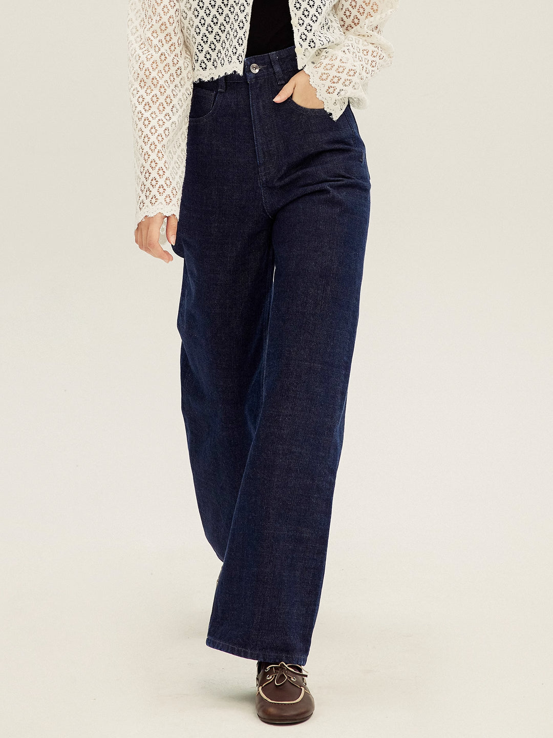 High-Waisted Wide-Leg Jeans