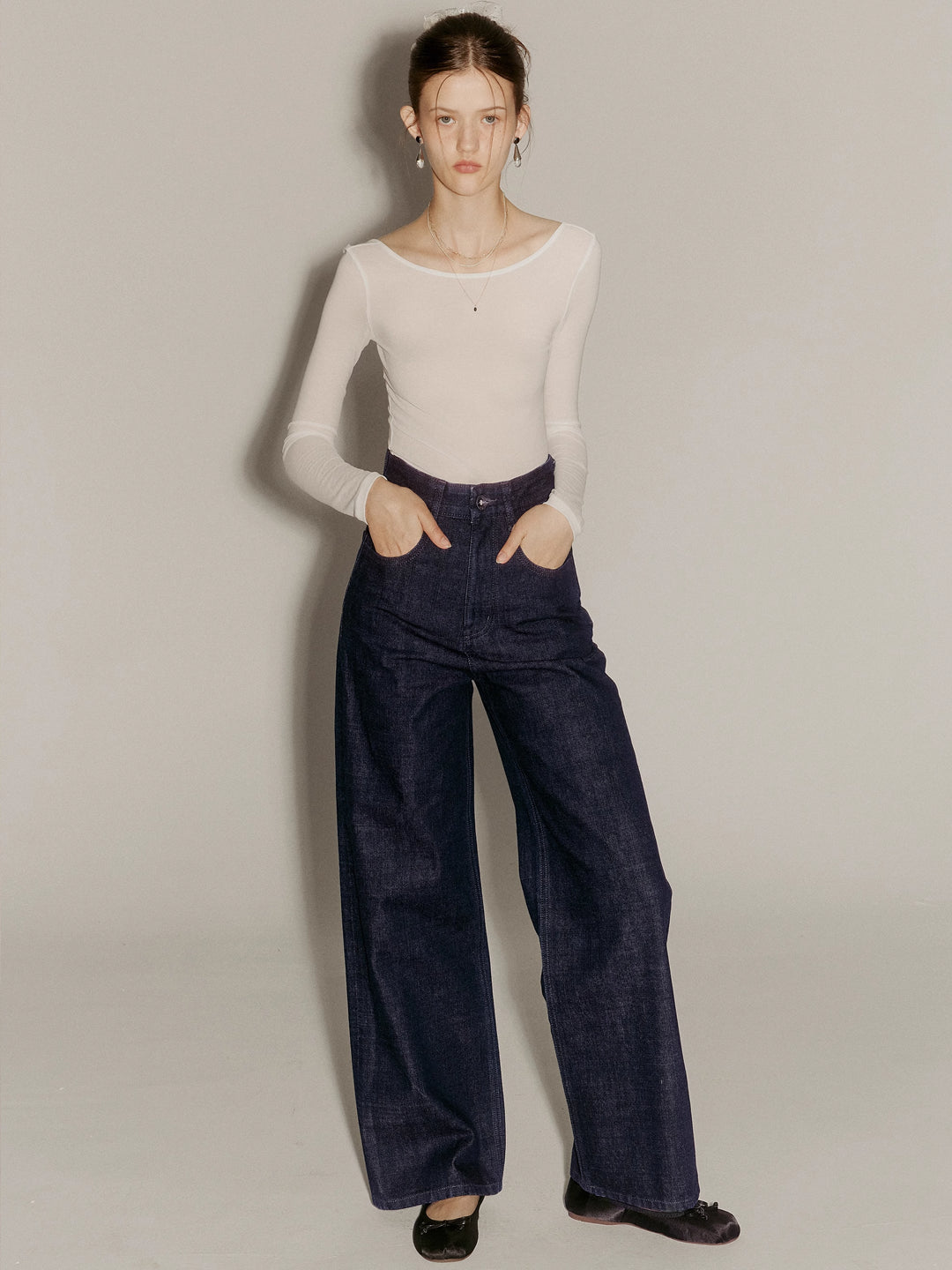 High-Waisted Wide-Leg Jeans