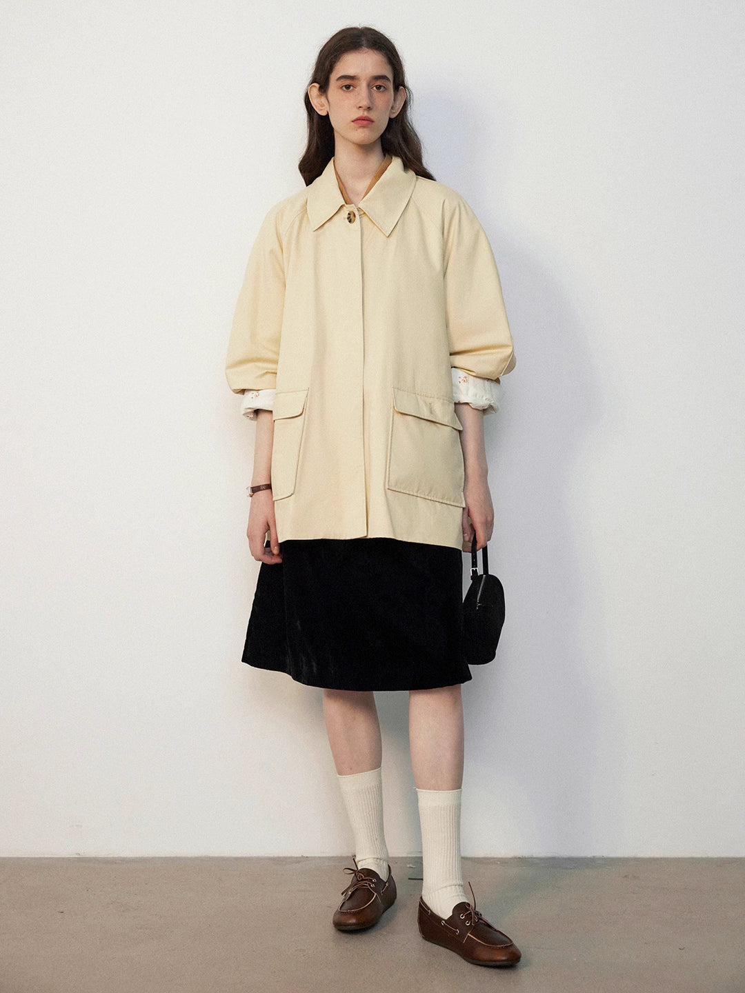 Loose Drop-Shoulder Trench Coat