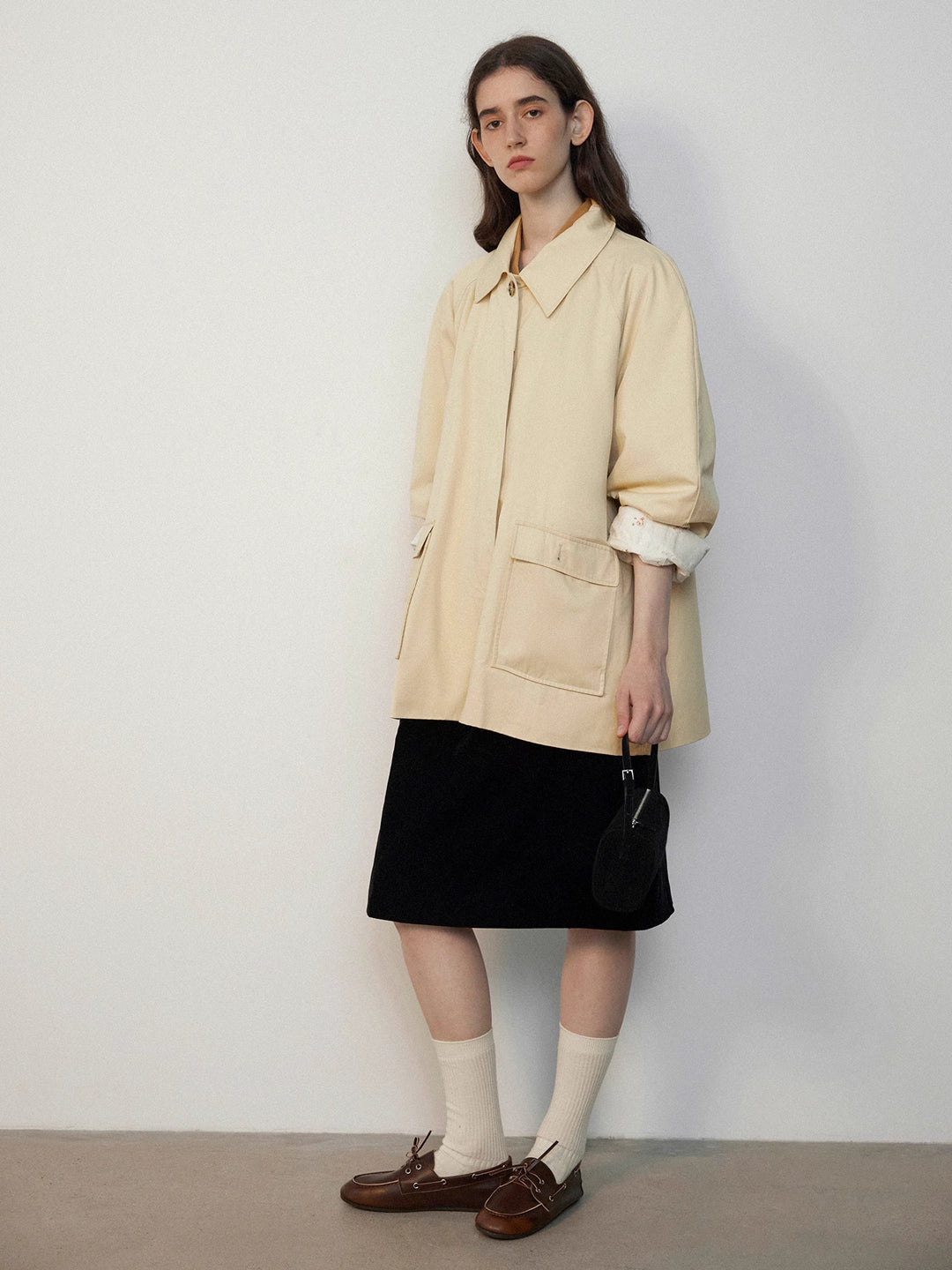 Loose Drop-Shoulder Trench Coat