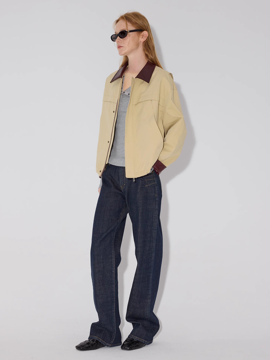 Cropped Twill Utility Jacket