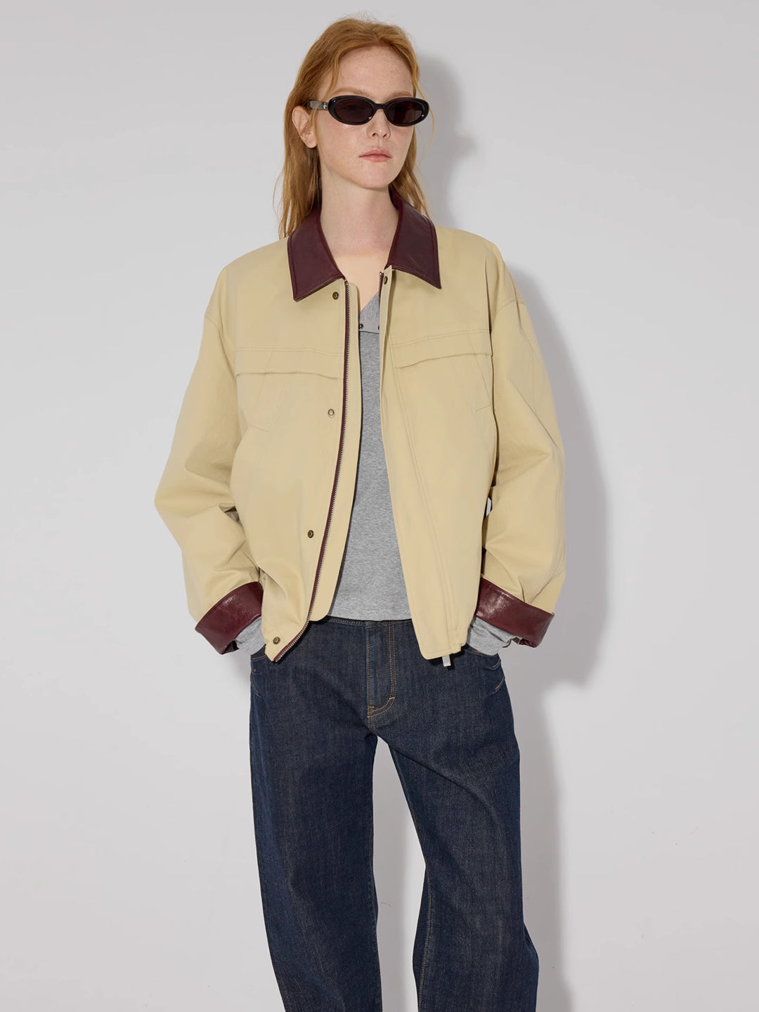 Cropped Twill Utility Jacket