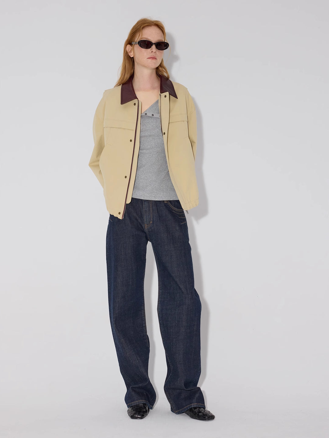 Cropped Twill Utility Jacket