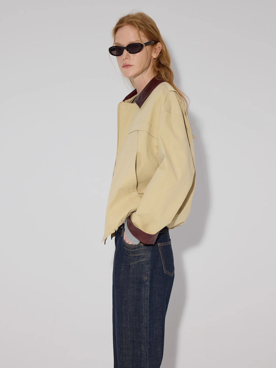 Cropped Twill Utility Jacket