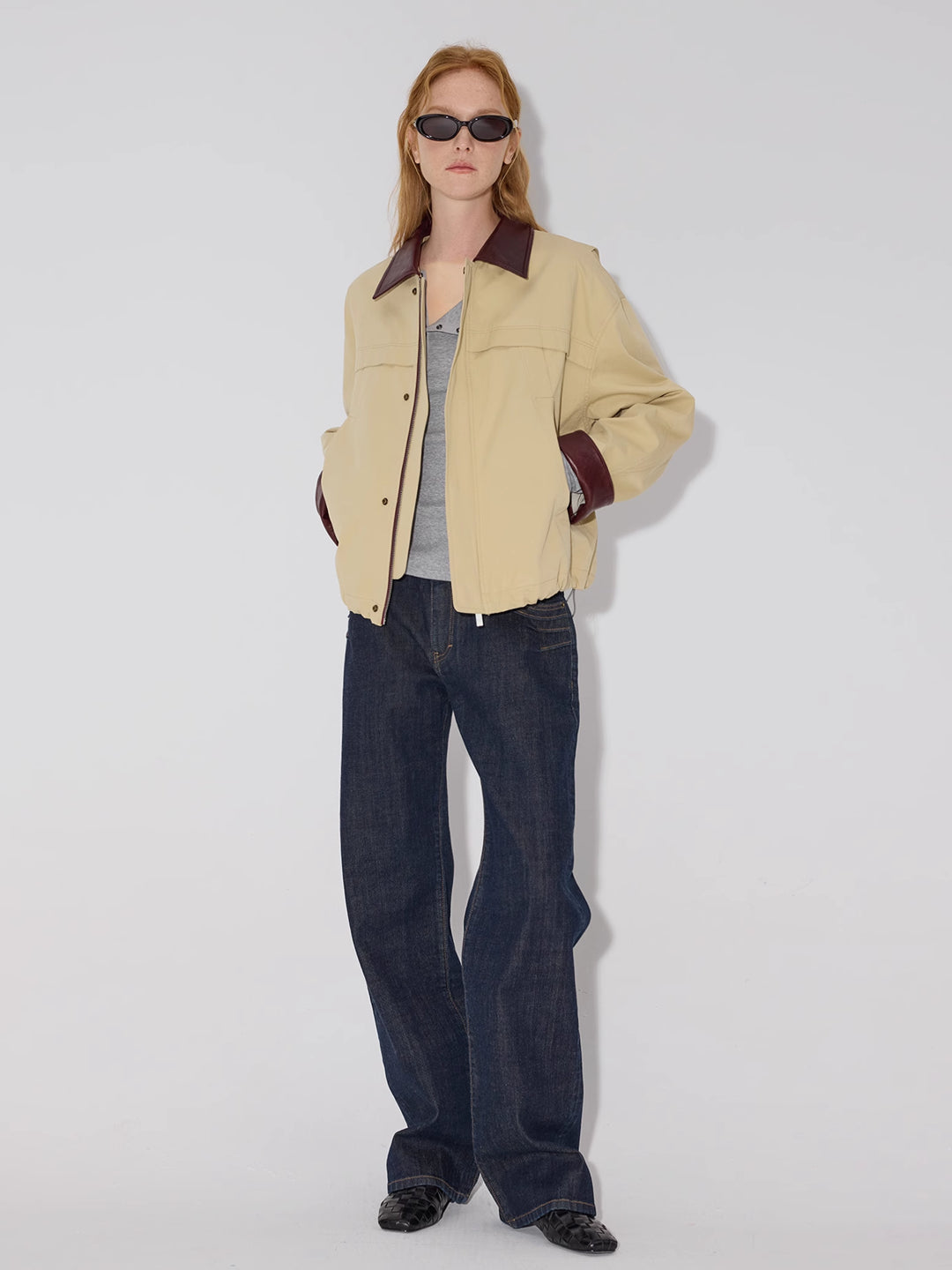 Cropped Twill Utility Jacket