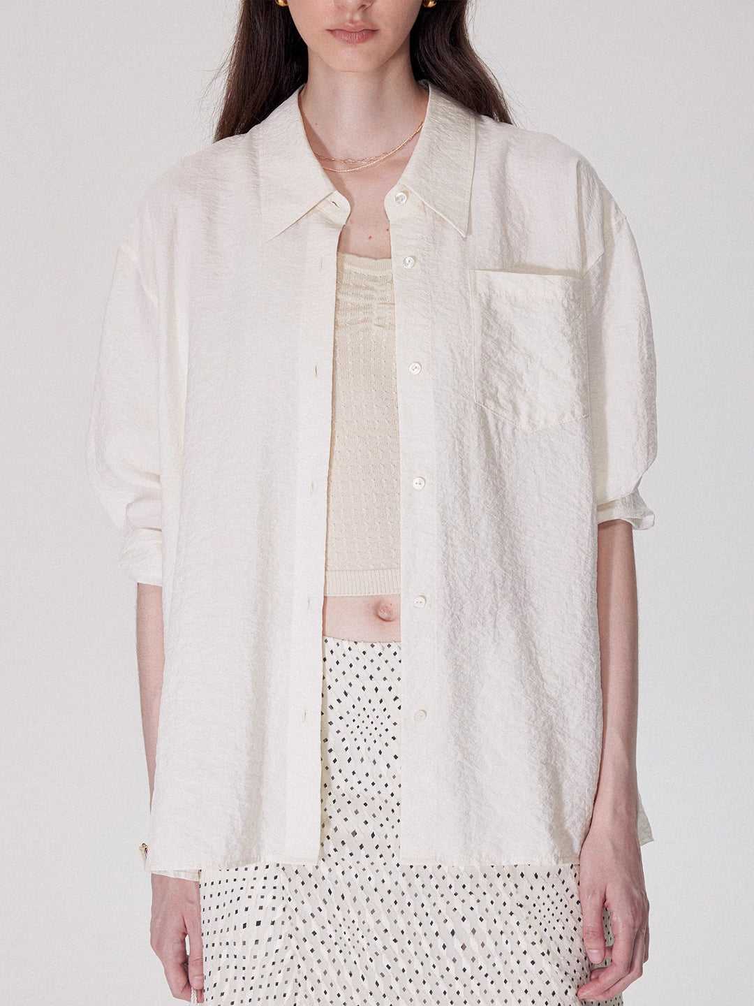 Lightweight Silk Textured Shirt