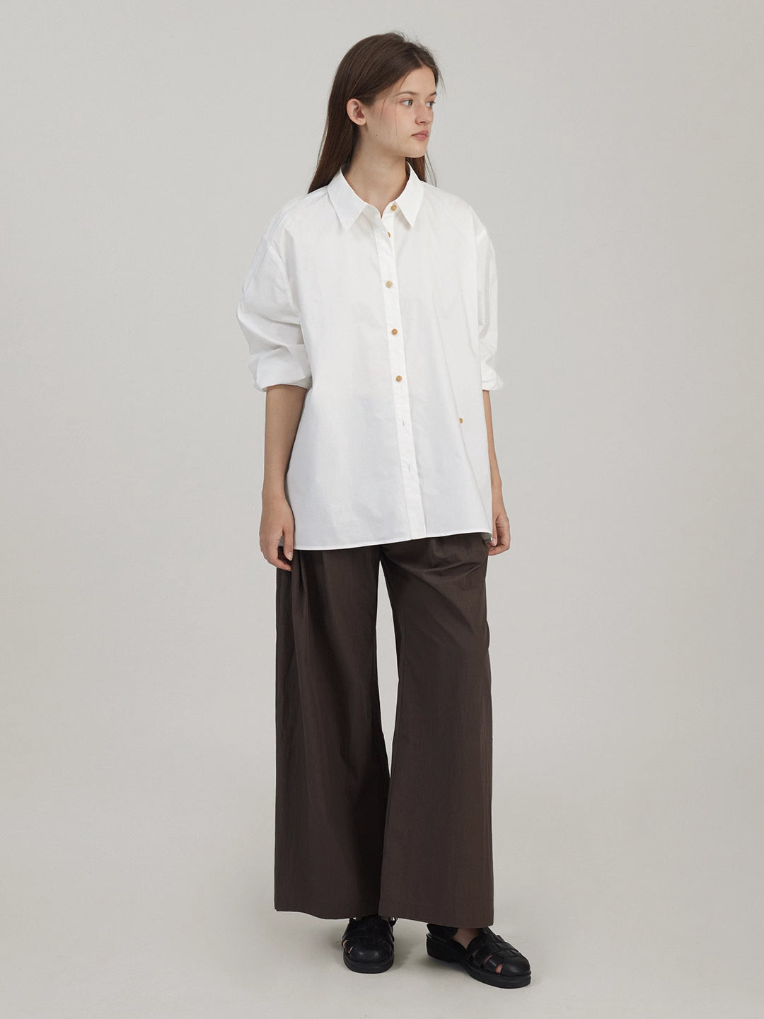 Classic White Asymmetrical Blouse In Cotton