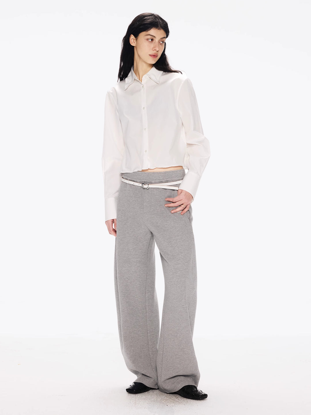 Cropped Shirt in Single-Color