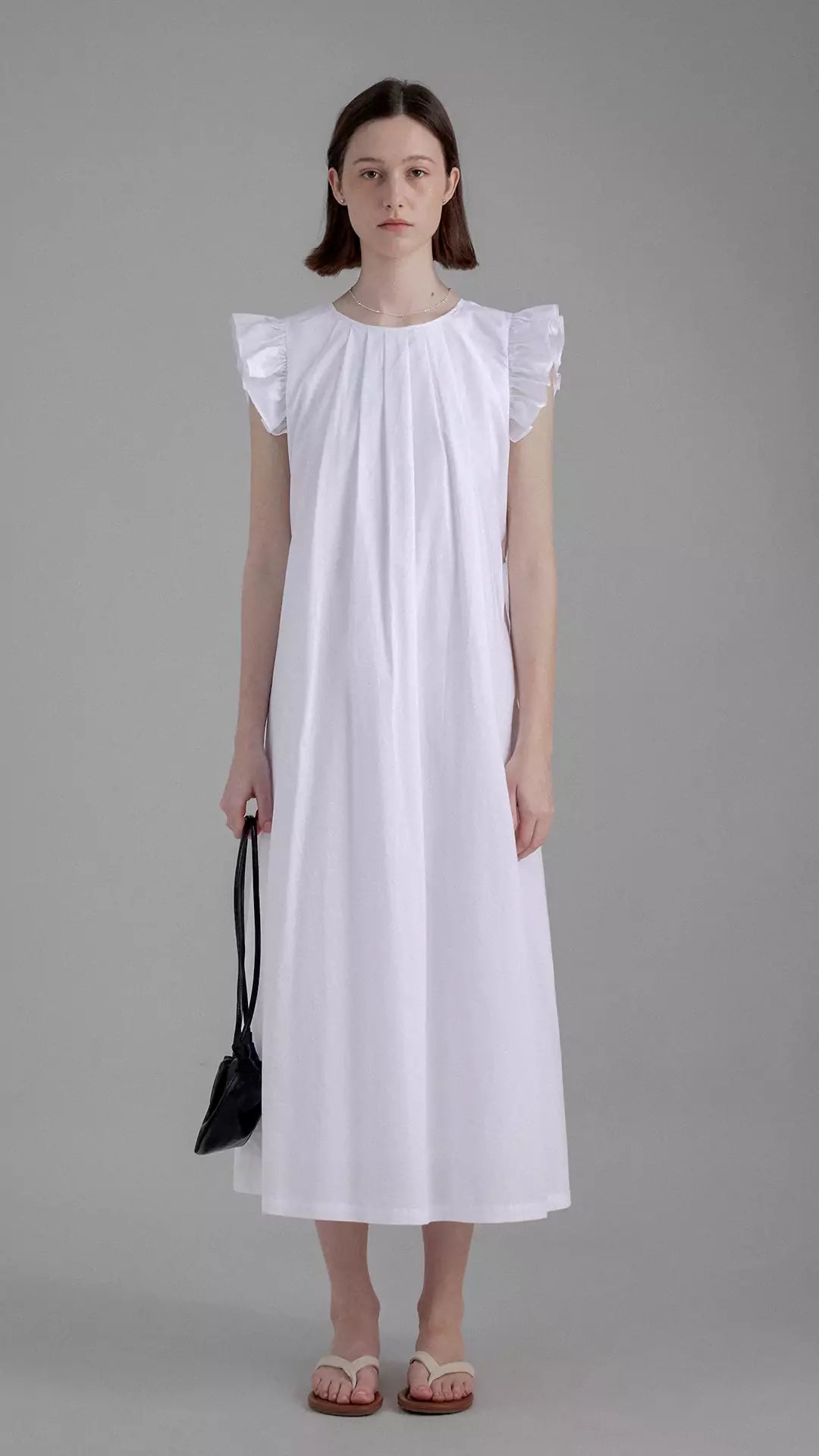 Casual Midi Dress In White