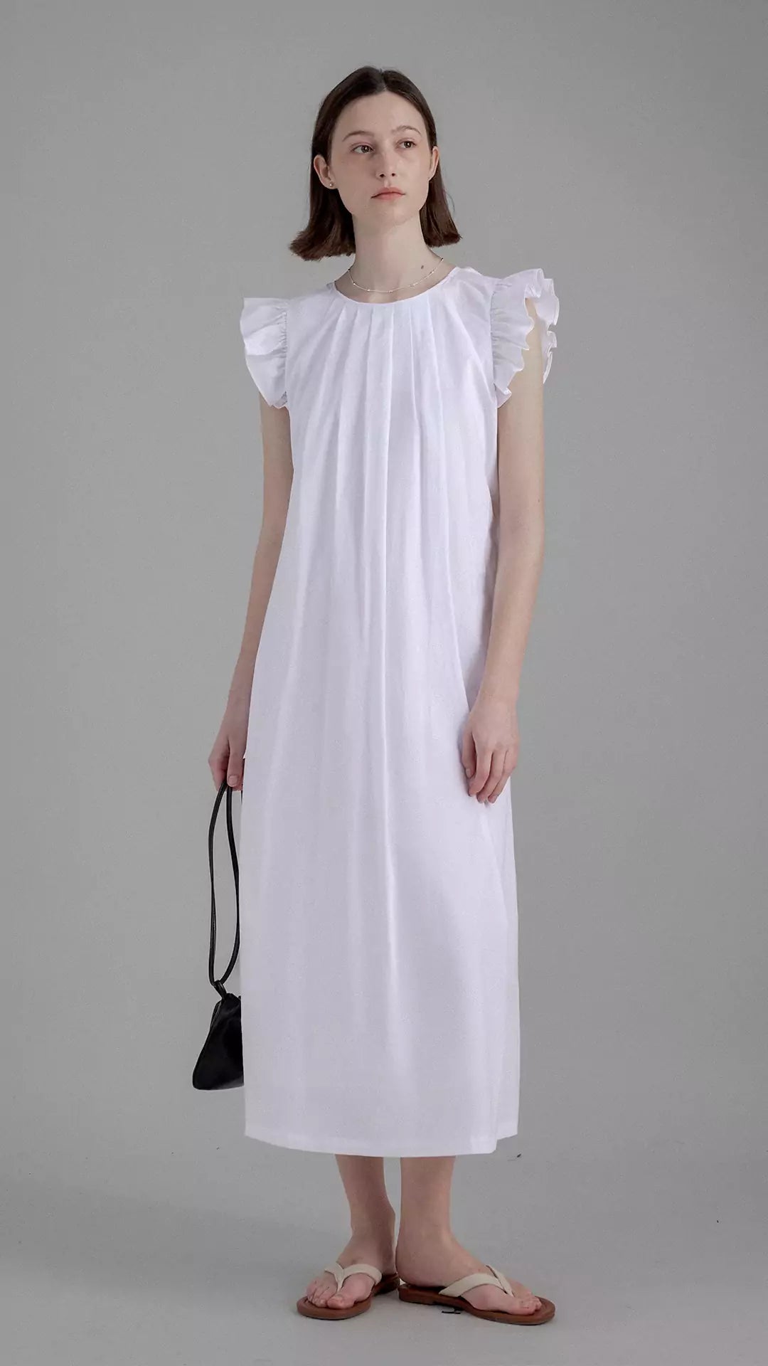 Casual Midi Dress In White