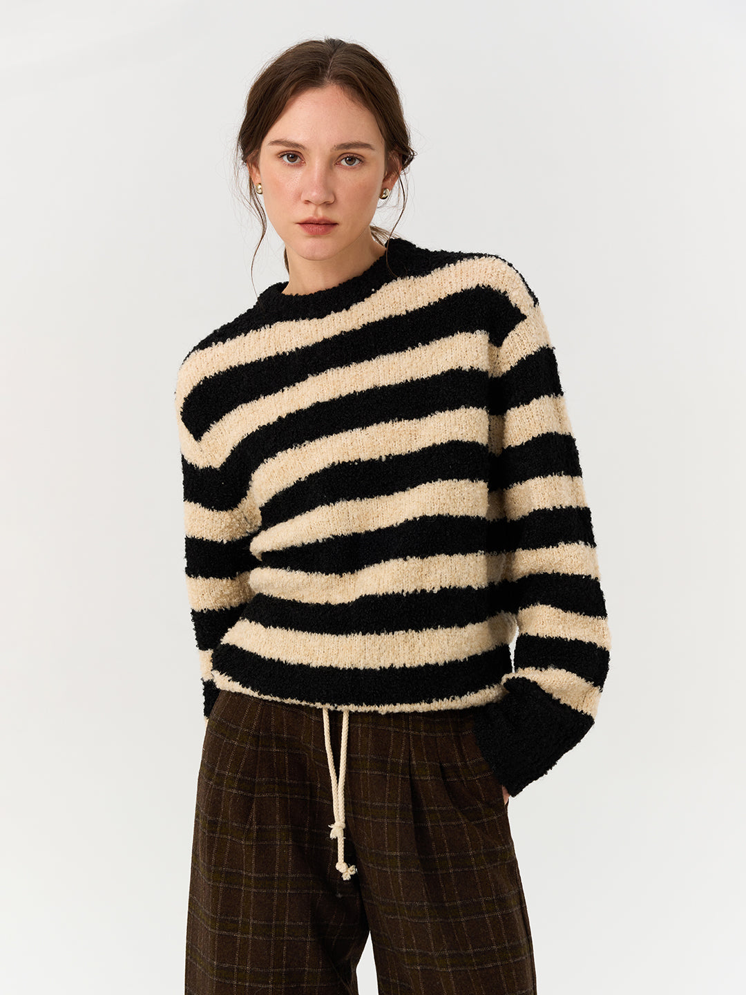 Stripe Sweater in Cream Ivory