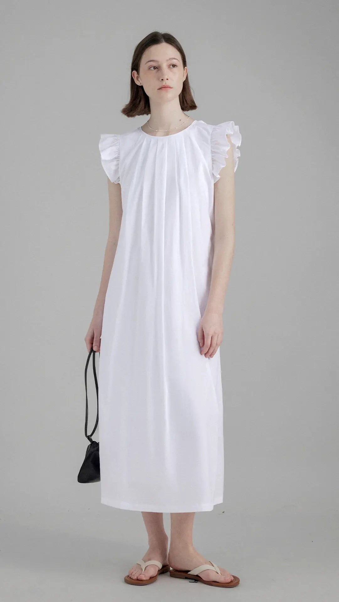 Casual Midi Dress In White