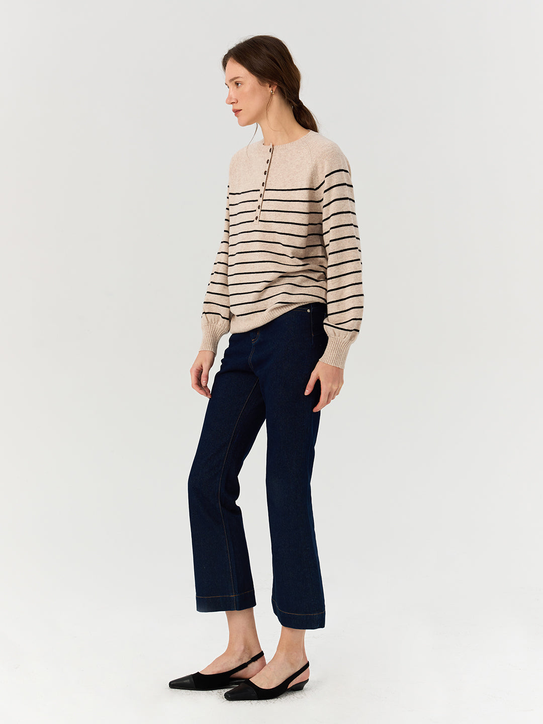 Nordic Vintage Striped Round Neck Sweater