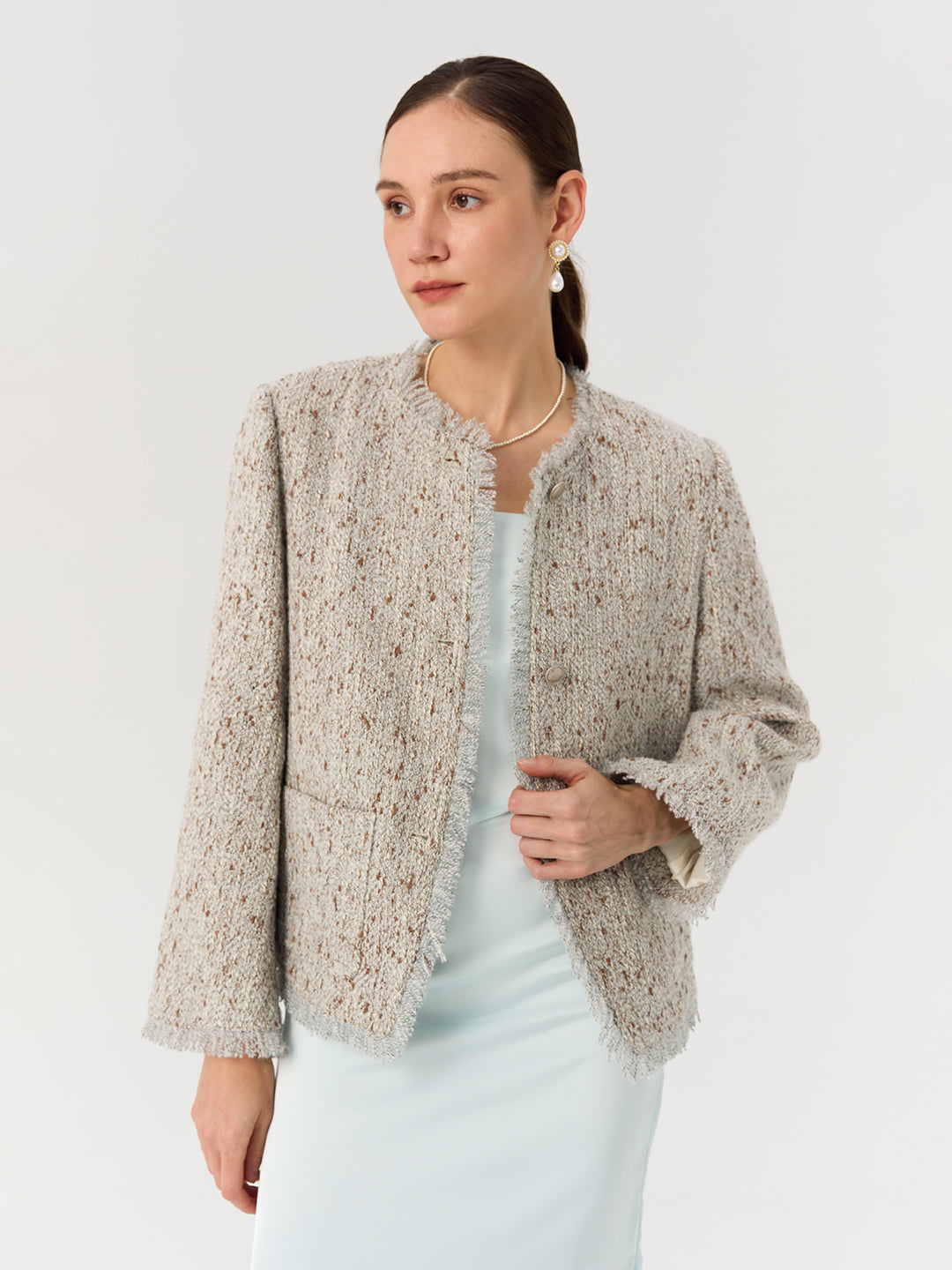 Vintage Fringe Wool Tweed Blazer