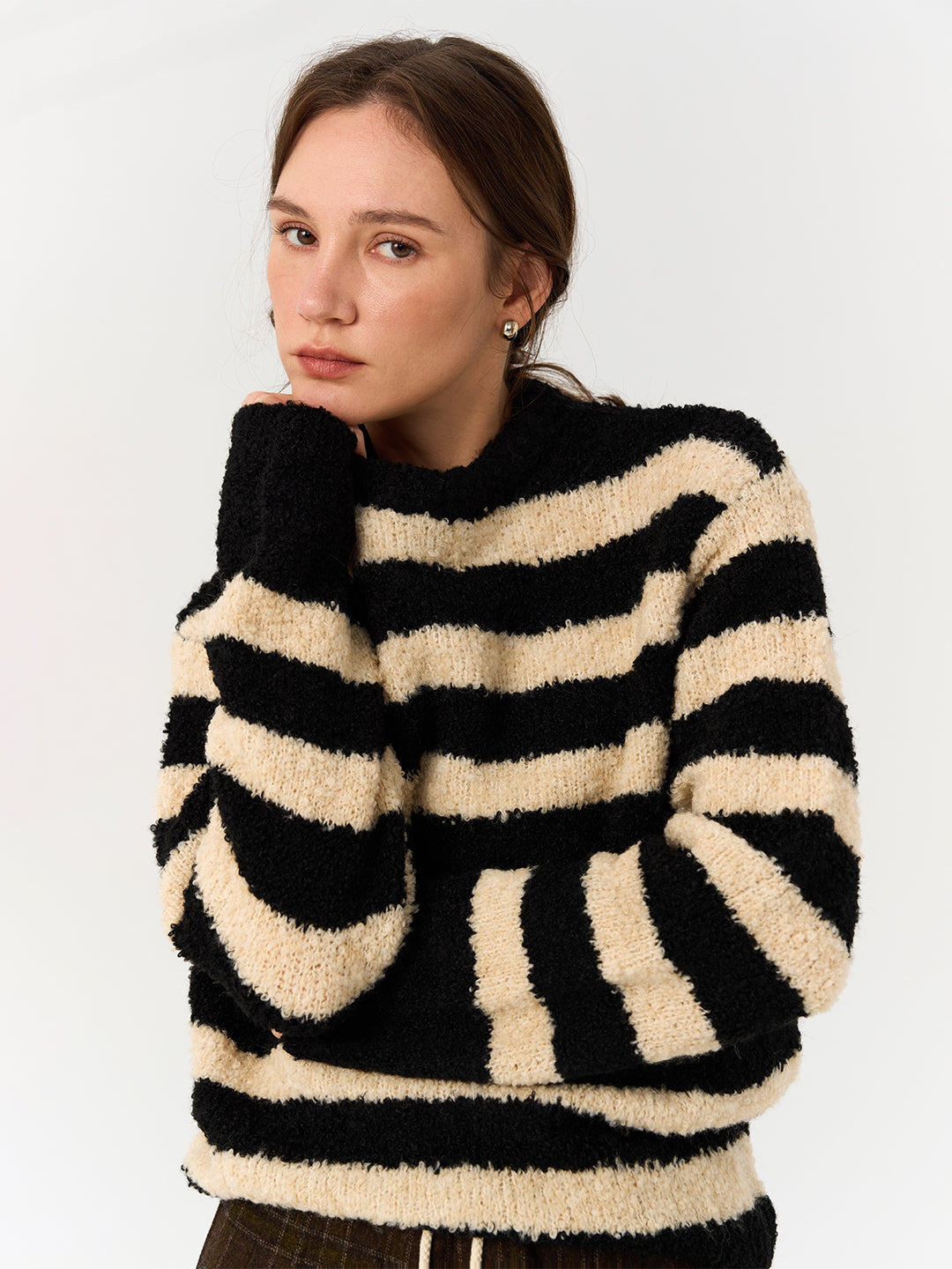 Stripe Sweater in Cream Ivory