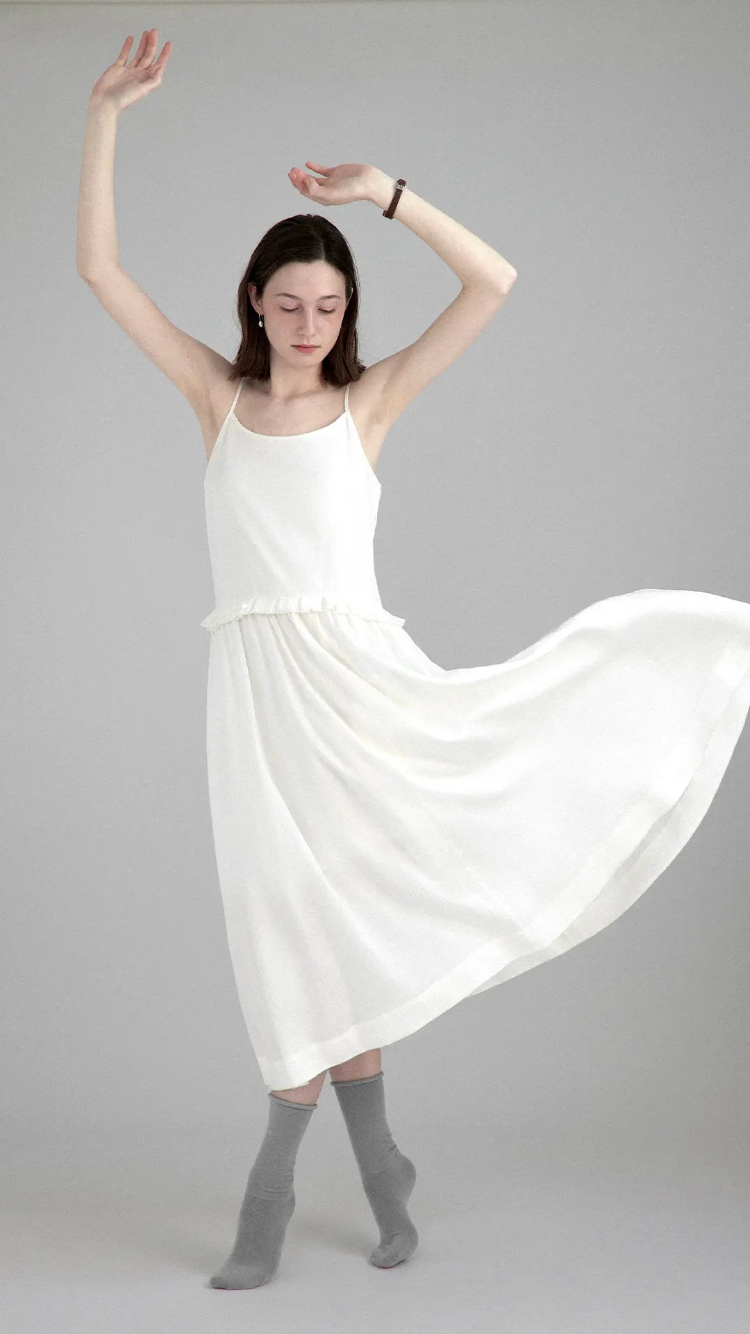 Minimalist Loose White Halter Dress