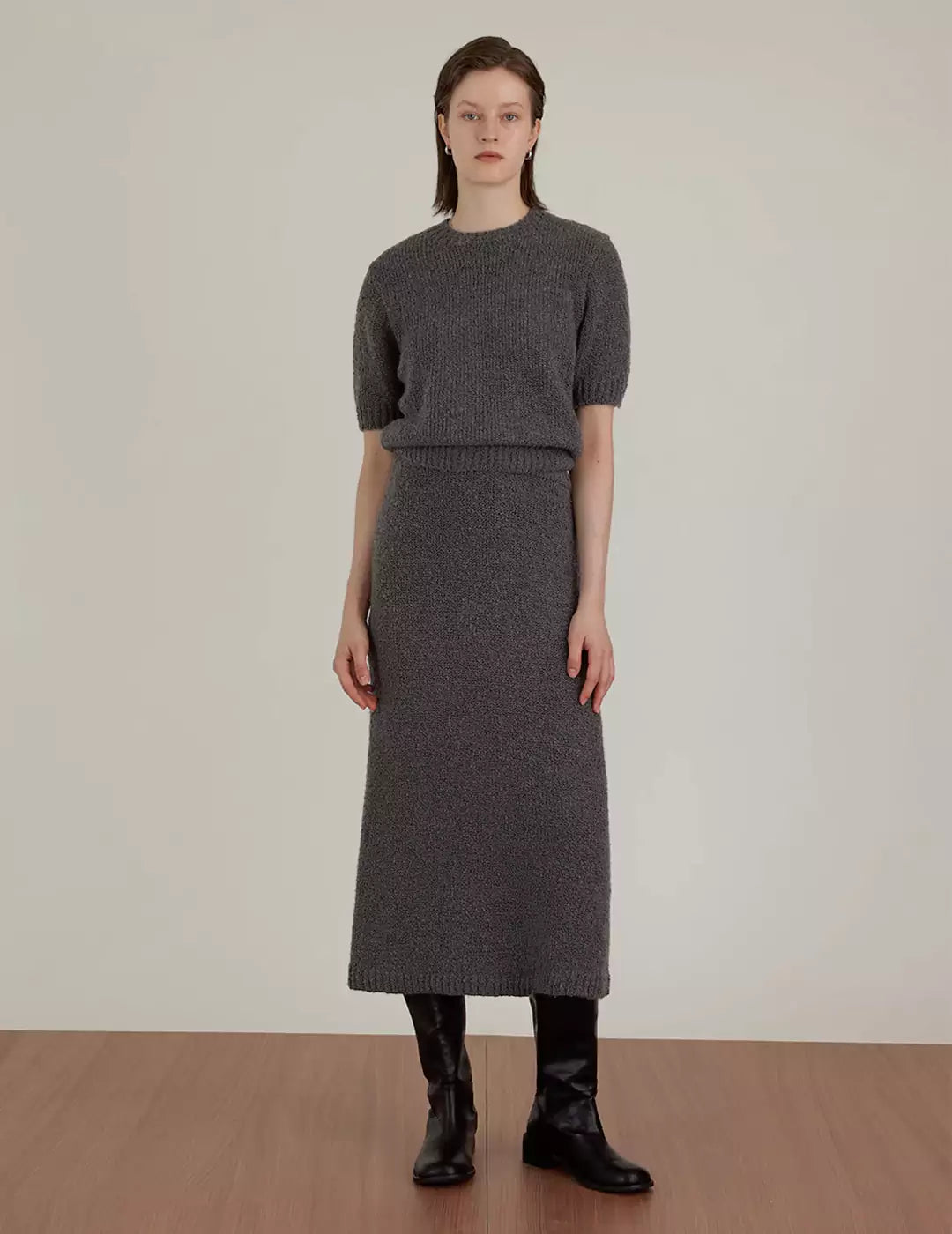 Rib-Knit A-Line Skirt