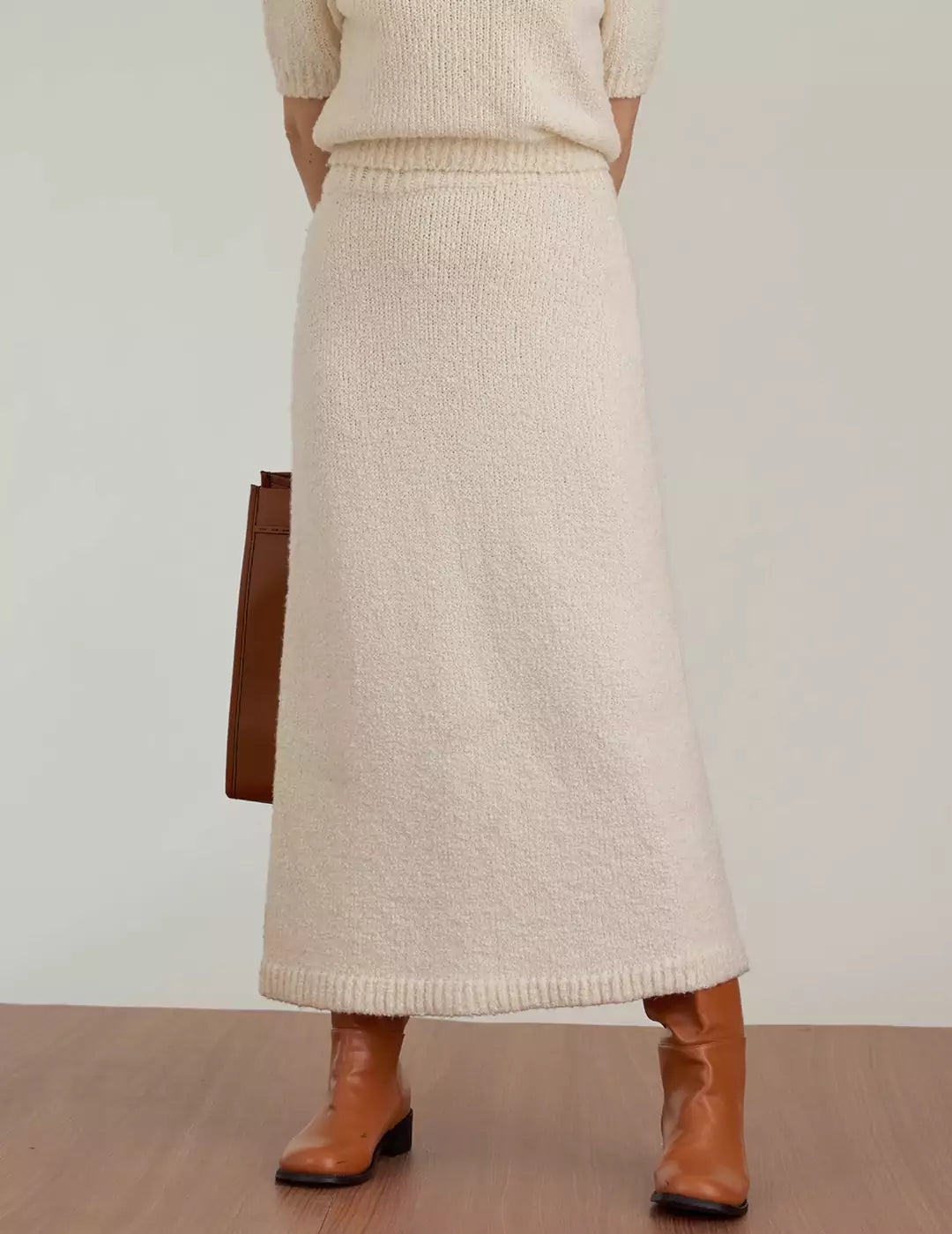 Rib-Knit A-Line Skirt