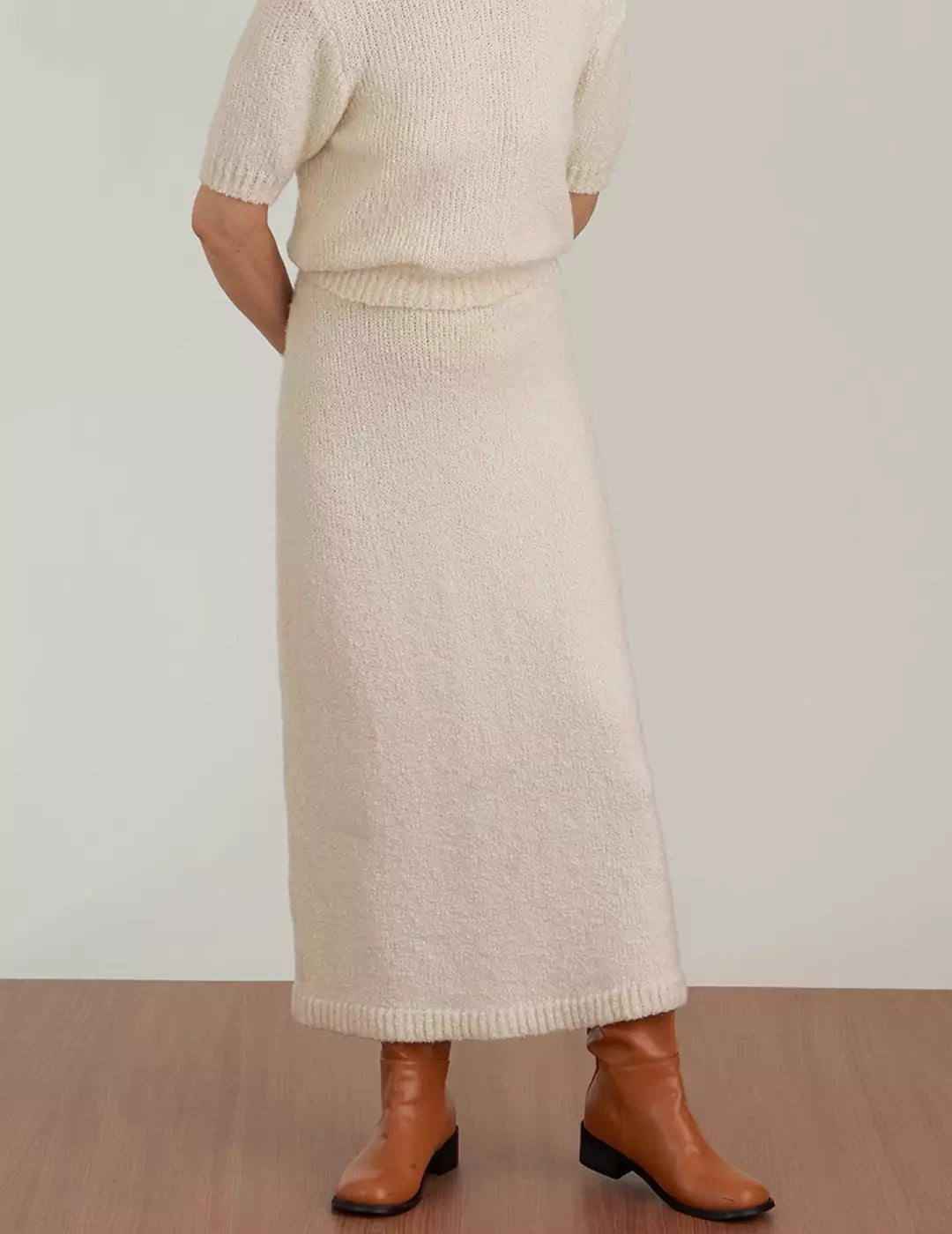 Rib-Knit A-Line Skirt