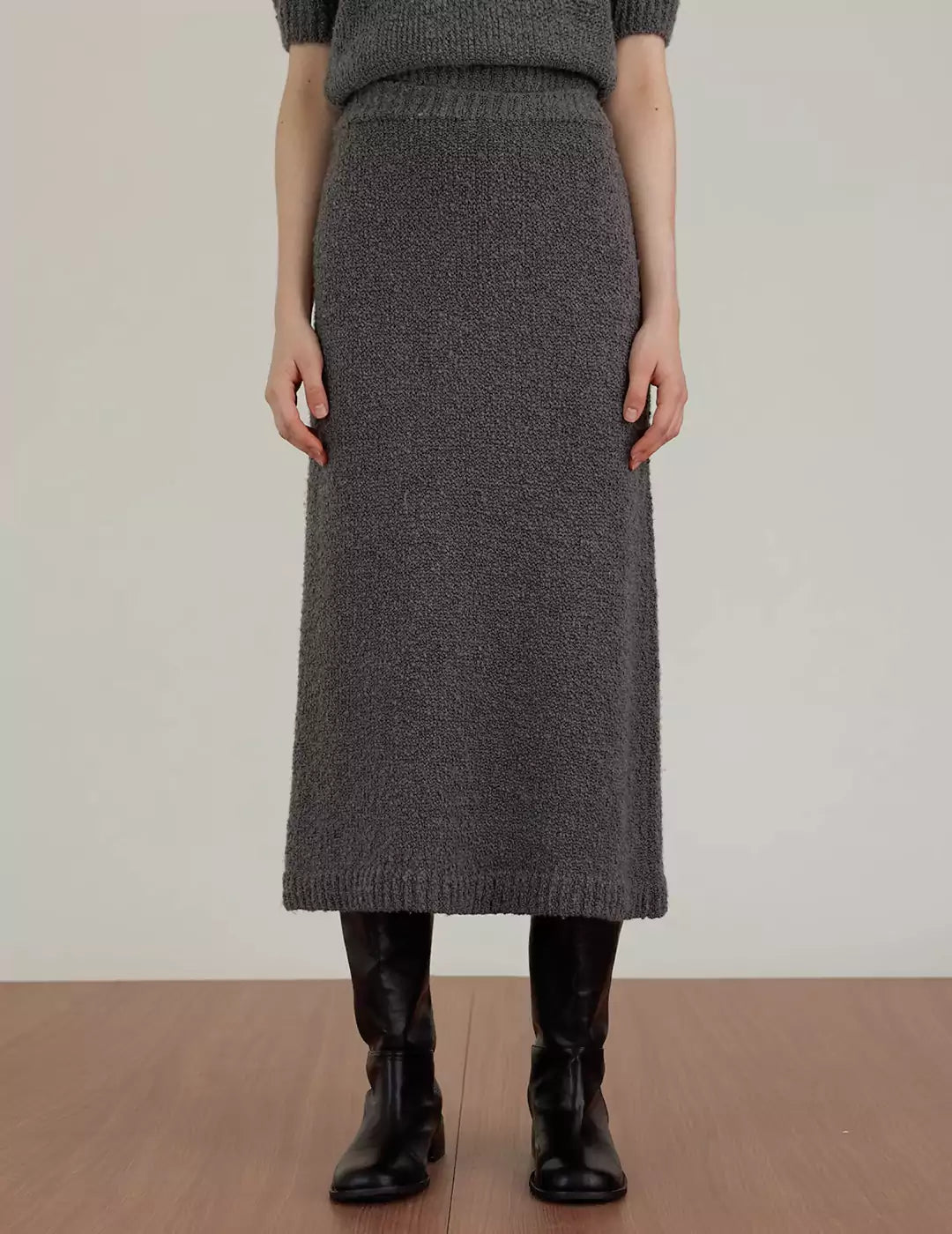 Rib-Knit A-Line Skirt