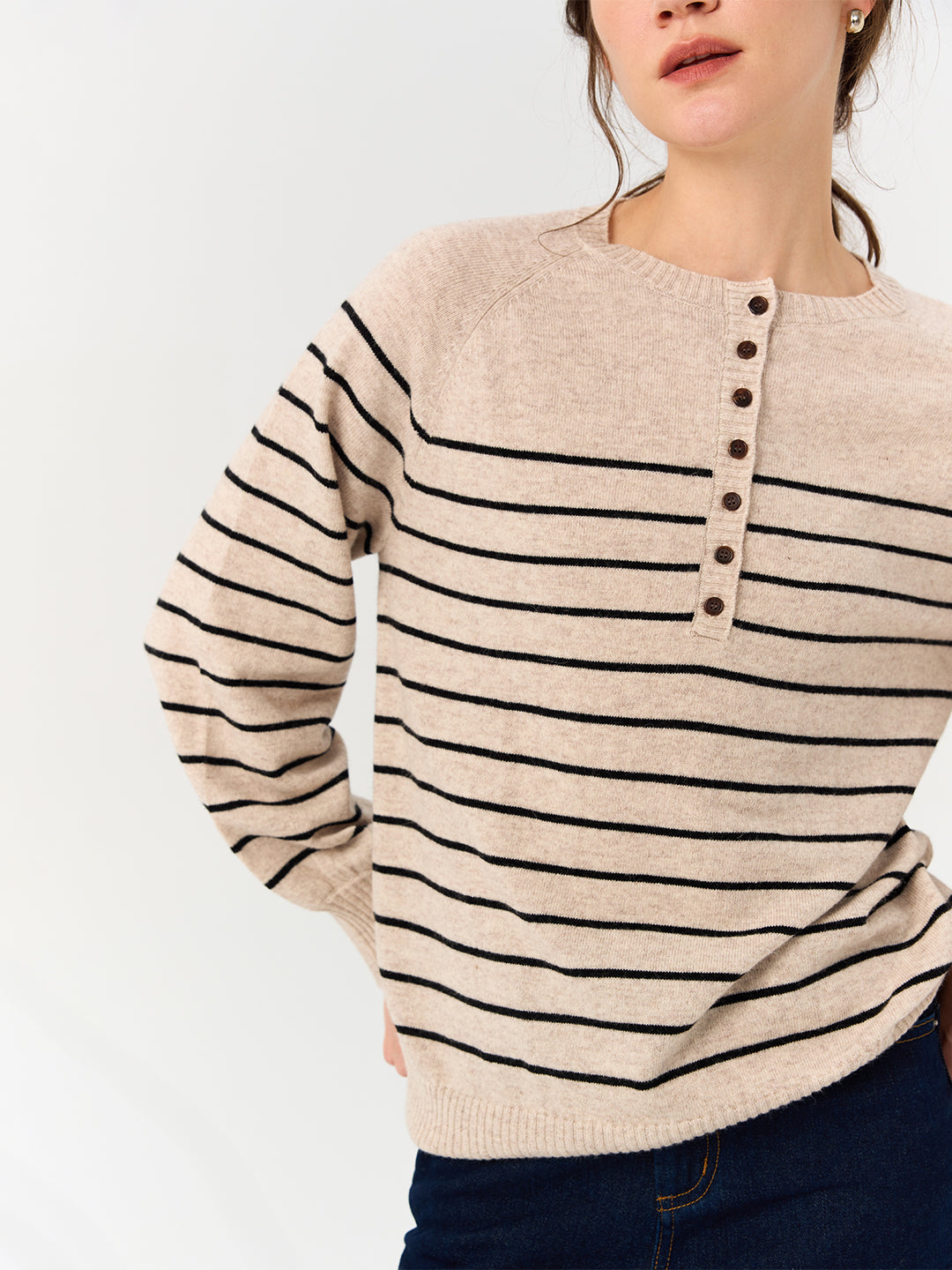 Nordic Vintage Striped Round Neck Sweater