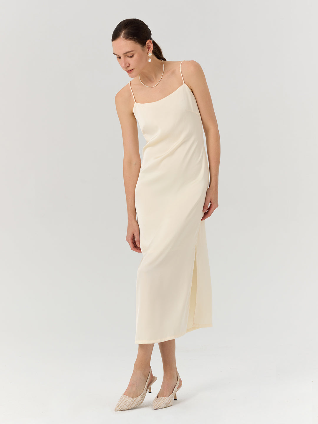 Flowing Camisole Midi Strap Dress