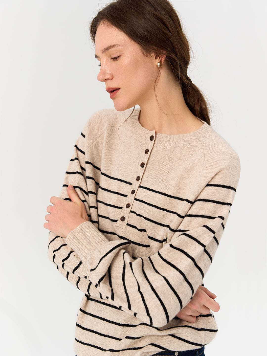 Nordic Vintage Striped Round Neck Sweater