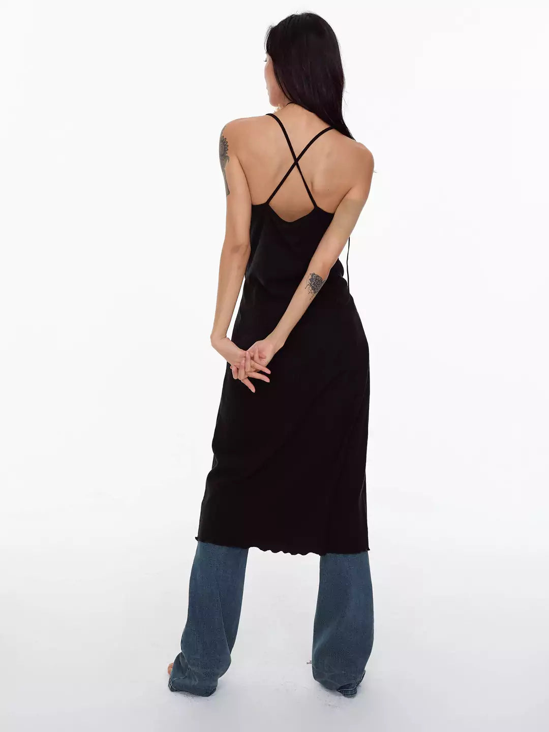 U-Neck Halter Knit Dress