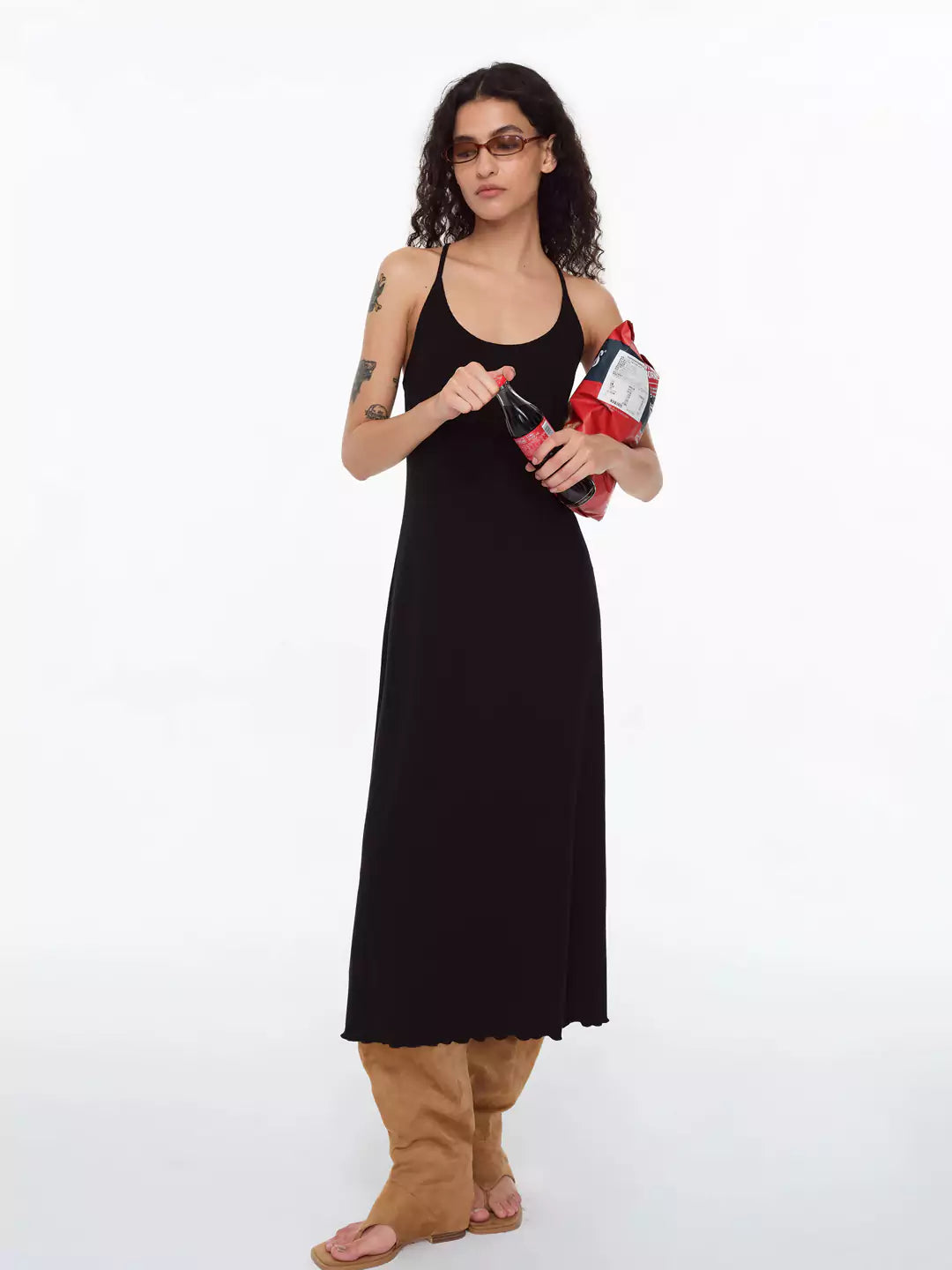 U-Neck Halter Knit Dress