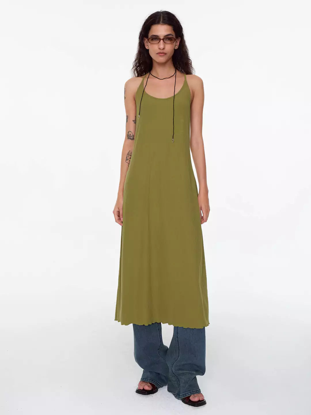 U-Neck Halter Knit Dress