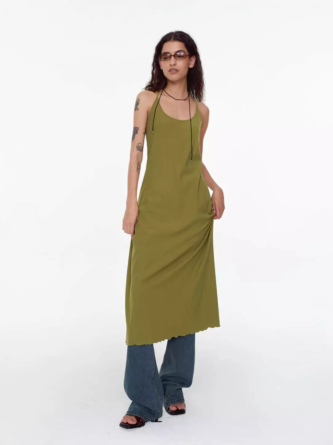 U-Neck Halter Knit Dress